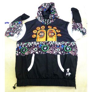 Rare Yema Hooded Jacket African Streetwear Ethiopian Art Amharic Script Patterns